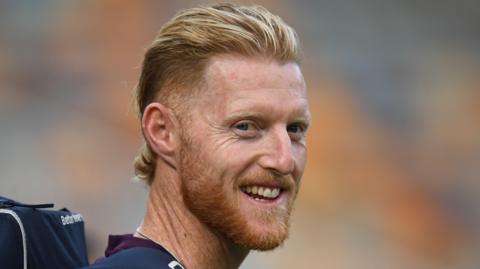Ben Stokes smiles during training